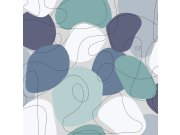 Modro-zelená grafická vliesová tapeta na zeď, 118734, Envy