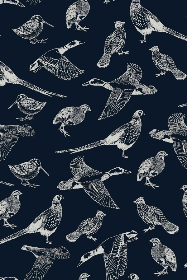 Modrá vliesová tapeta na zeď, Ptáci, 118555, Joules, Graham&Brown - Vliesové tapety