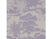 Fialovo-stříbrná vliesová tapeta - stromy, les 105232, Reclaim, Graham&Brown