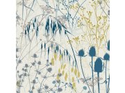 Šedá vliesová tapeta na zeď, trávy, listy, 120377, Wiltshire Meadow, Clarissa Hulse