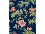 Tapety Yara Tapety dle materiálu Vliesové tapety - Romantická modrá vliesová tapeta s květinami a ptáčky, 118256, Next Romantická modrá vliesová tapeta s květinami a ptáčky, 118256, Next