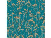 Tyrkysová vliesová tapeta luční květiny 105459, Reclaim, Graham&Brown