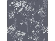 Modrá vliesová tapeta s květinami, 120211, Next Tapety Yara - Next