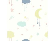 Dětská vliesová tapeta s mráčky a hvězdičkami, 118593, Next