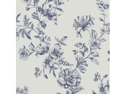 Modro-bílá květinová vliesová tapeta na zeď, 120866, Joules, Graham&Brown