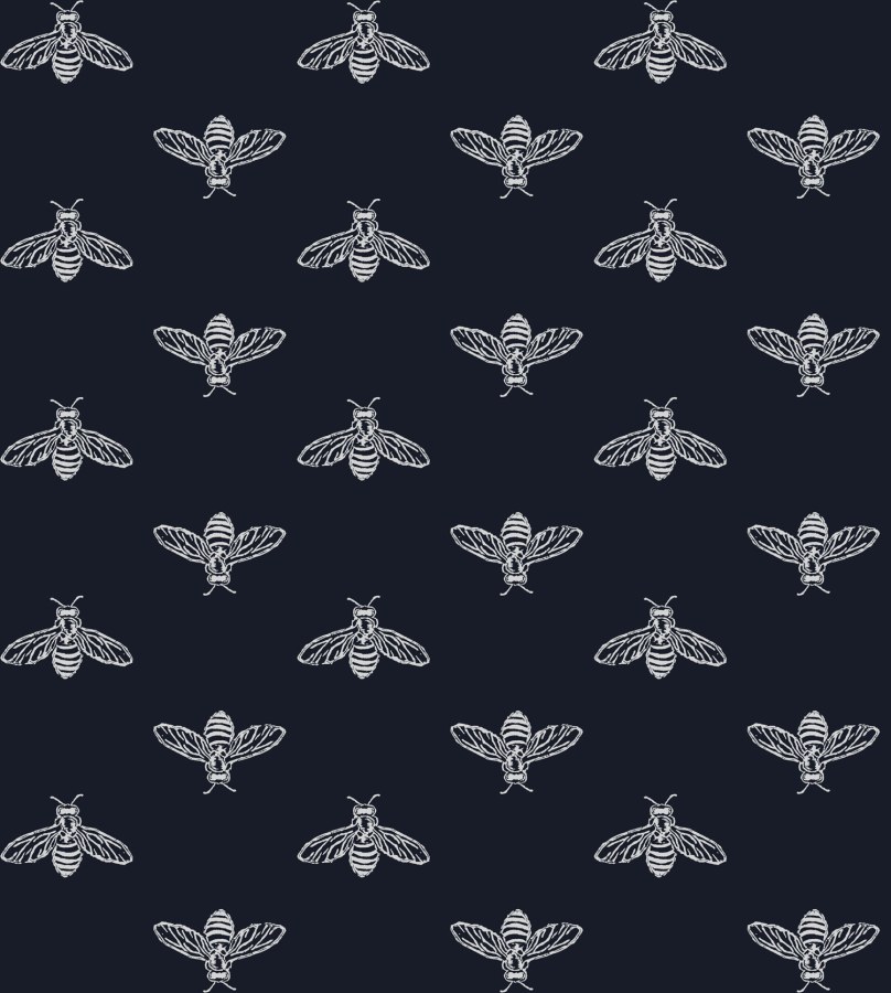Modrá vliesová tapeta se včelami, 118546, Joules, Graham&Brown - Vliesové tapety