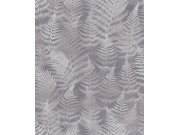 Šedo-stříbrná vliesová tapeta na zeď, listy kapradin, 120368, Wiltshire Meadow, Clarissa Hulse