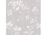 Šedá vliesová tapeta s květinami, 118270, Next