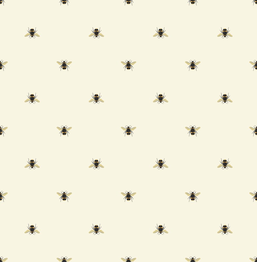Krémová vliesová tapeta se včelami, 118544, Joules, Graham&Brown - Vliesové tapety