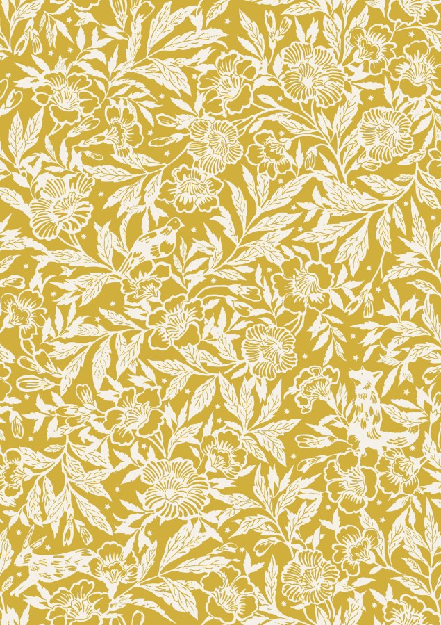 Okrová květinová vliesová tapeta na zeď,  118542, Joules, Graham&Brown