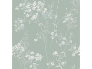 Šedo-zelená vliesová tapeta s květinami, 118268, Next Tapety Yara - Next