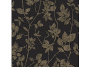 Šedo-černá vliesová tapeta větvičky, listy 113945, Reclaim, Graham&Brown