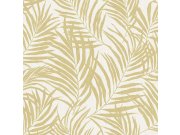Zlato-béžová vliesová tapeta s listy palmy MN2010, Maison, Grandeco
