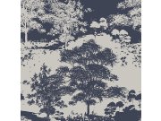 Tapety Yara Tapety dle materiálu Vliesové tapety - Modro-stříbrná vliesová tapeta - stromy, les 105230, Reclaim, Graham&Brown Modro-stříbrná vliesová tapeta - stromy, les 105230, Reclaim, Graham&Brown