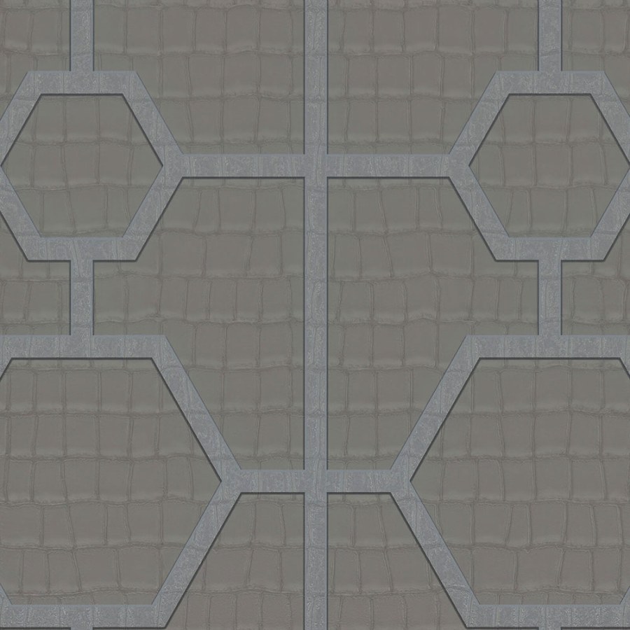 Šedá geometrická vliesová tapeta s vinylovým povrchem Z80026 Philipp Plein, Zambaiti Parati - Vliesové tapety