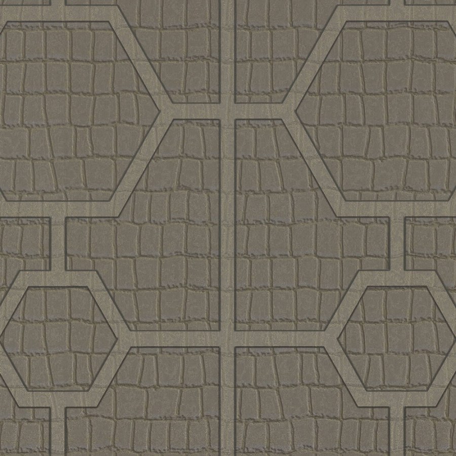 Zlato-stříbrná geometrická vliesová tapeta s vinylovým povrchem Z80033 Philipp Plein, Zambaiti Parati - Vliesové tapety