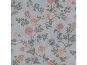 Modrá vliesová tapeta na zeď květiny, Z66807, Satin Flowers, Zambaiti Parati