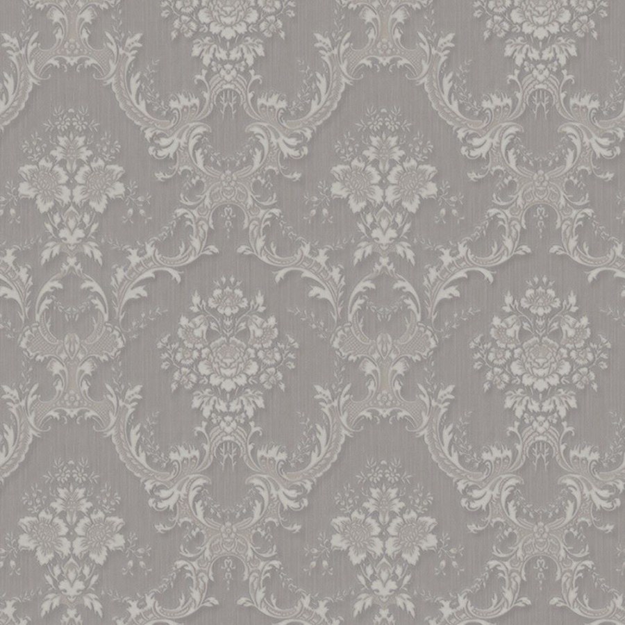Tapety Yara - Tapety dle materiálu - Vliesové tapety - Šedá vliesová zámecká tapeta na zeď, Z66841, Satin Flowers, Zambaiti Parati Šedá vliesová zámecká tapeta na zeď, Z66841, Satin Flowers, Zambaiti Parati - Vliesové tapety