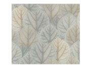 Modrošedobéžová vliesová tapeta na zeď, listy OS4244, Modern Nature II, York