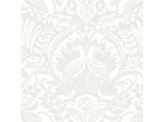 Šedobílá předklížená tapeta, ornamenty, ptáci BW3932, Damask, York