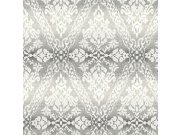 Šedočerná předklížená tapeta, damaškový vzor DM4931, Damask, York
