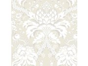 Krémová předklížená tapeta s ornamenty DM4956, Damask, York