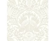 Šedobílá předklížená tapeta, ornamenty, listy DM4997, Damask, York