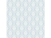Světle modrá předklížená tapeta, damaškový vzor DM5026, Damask, York