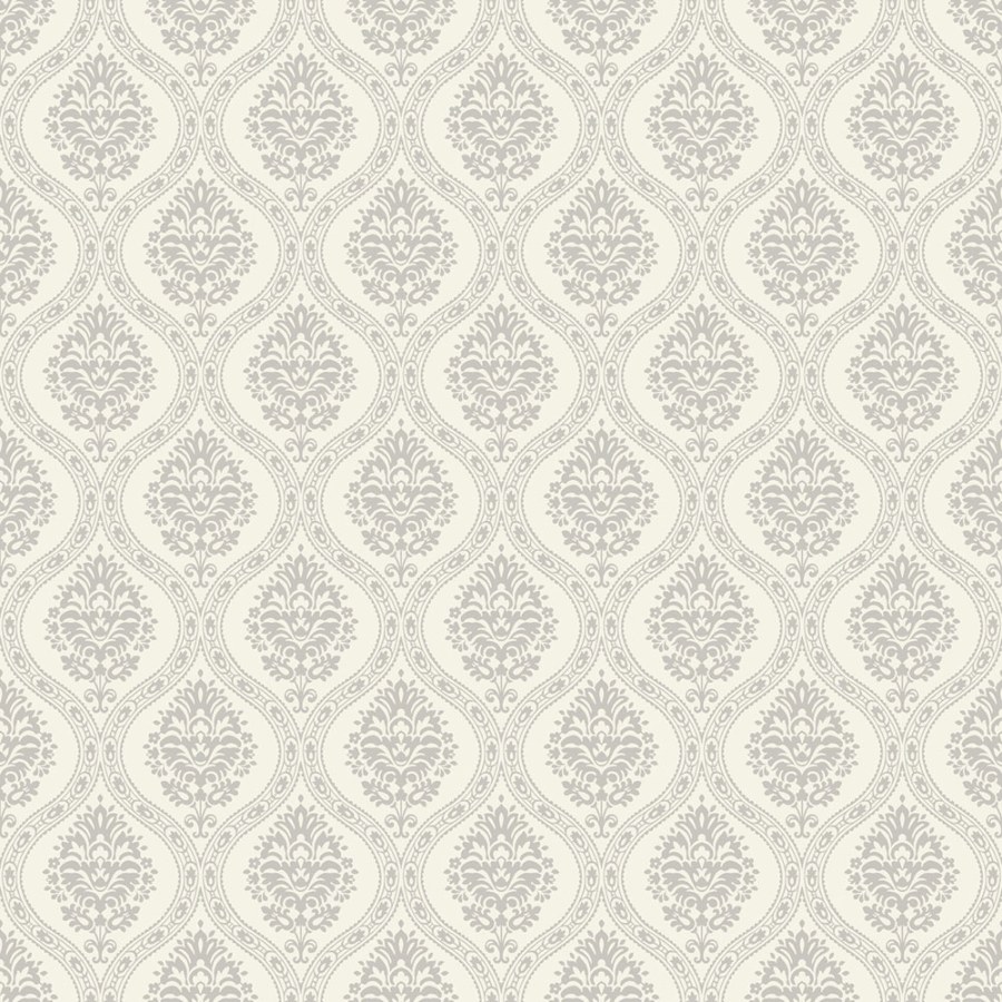Tapety Yara - Tapety dle materiálu - Papírové tapety - Bílá předklížená tapeta na zeď, damaškový vzor DM5027, Damask, York Bílá předklížená tapeta na zeď, damaškový vzor DM5027, Damask, York - Papírové tapety