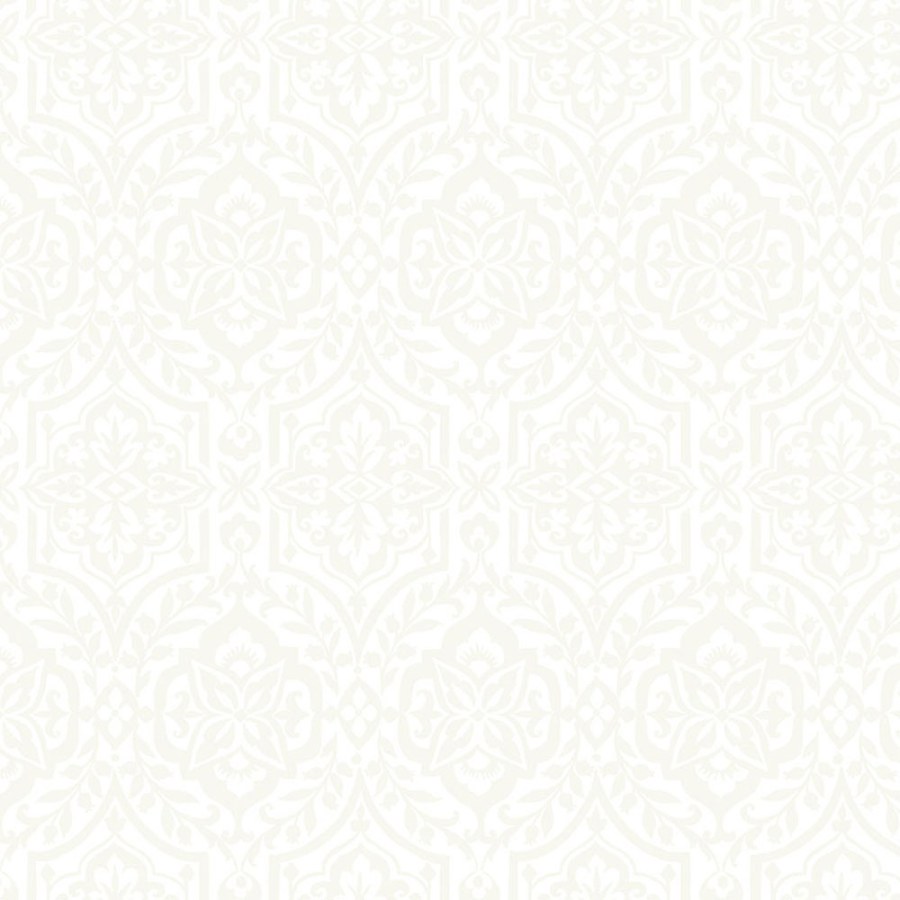 Béžovobílá předklížená tapeta s ornamenty DM5032, Damask, York - Papírové tapety