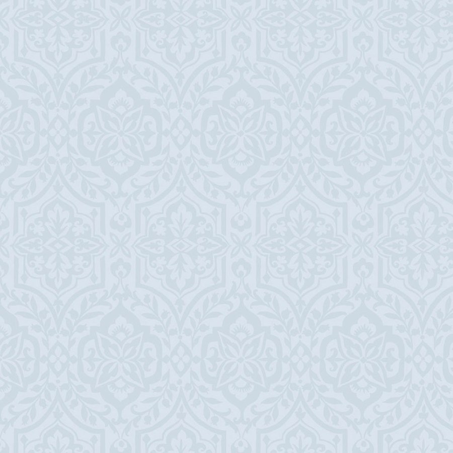 Světle modrá předklížená tapeta s ornamenty DM5033, Damask, York - Papírové tapety
