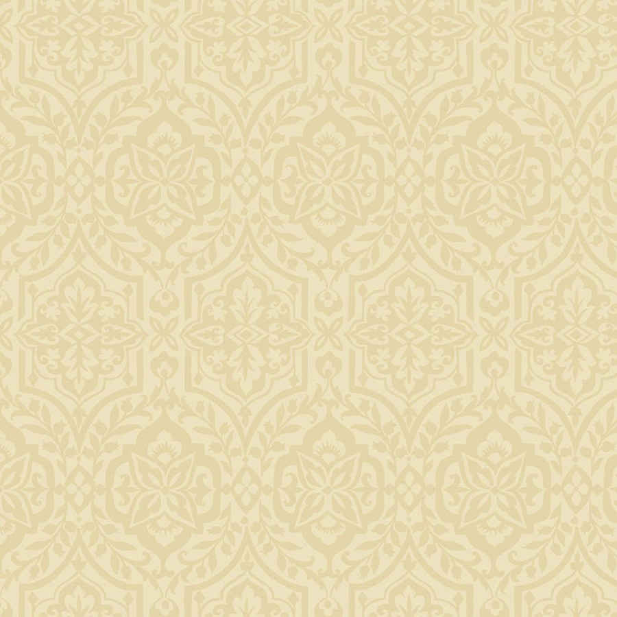 Okrová předklížená zámecká tapeta na zeď DM5035, Damask, York - Papírové tapety