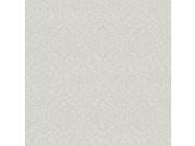 Šedobílá předklížená zámecká tapeta na zeď DM5036, Damask, York