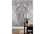 Černobílá předklížená obrazová tapeta, damaškový vzor DM4911M, 3,41 x 2,74m, Damask, York