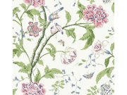 Bílá vliesová tapeta na zeď, rozkvetlé větvičky, BL1785, Blooms Second Edition Resource Library, York