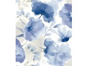 Šedo-modrá vliesová květinová tapeta na zeď, BL1773, Blooms Second Edition Resource Library, York