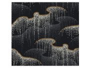 Černá vliesová tapeta na zeď, puntíky, perly OS4261, Modern nature II, York