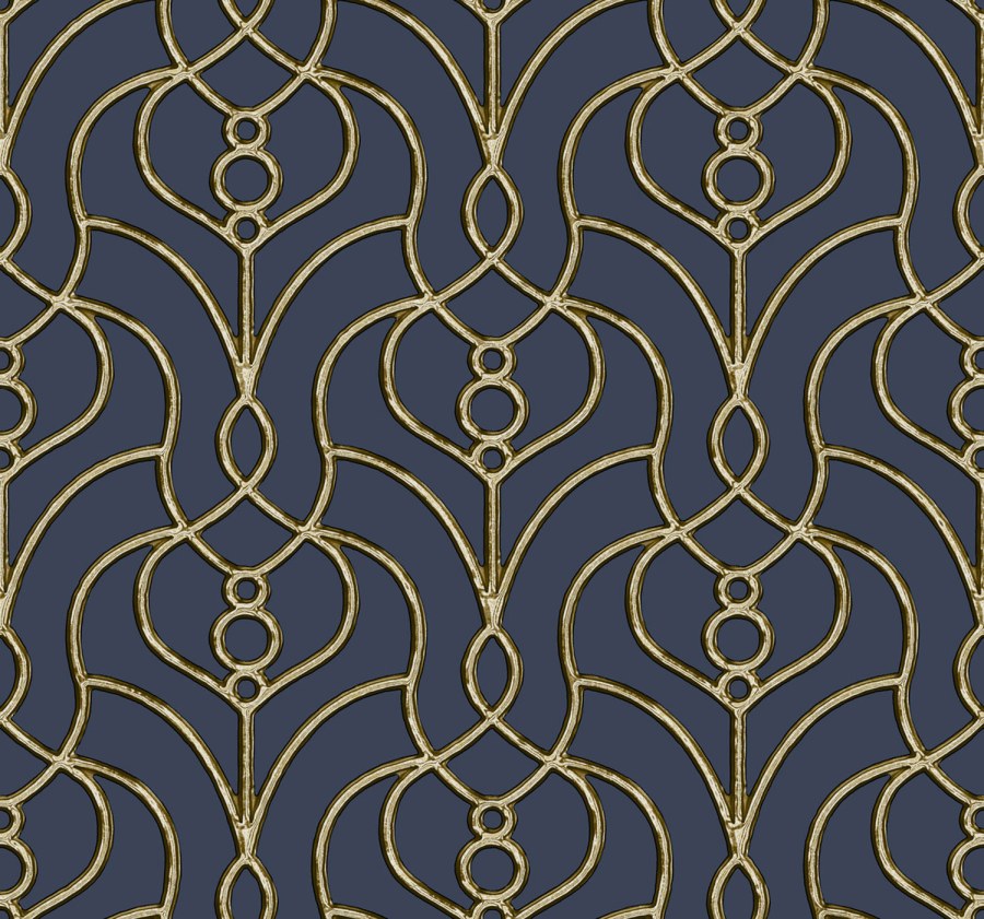 Modrá zámecká vliesová tapeta na zeď, EV3946, Candice Olson Casual Elegance, York