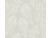 Šedo-bílá vliesová tapeta s pavími pery, EV3944, Candice Olson Casual Elegance, York