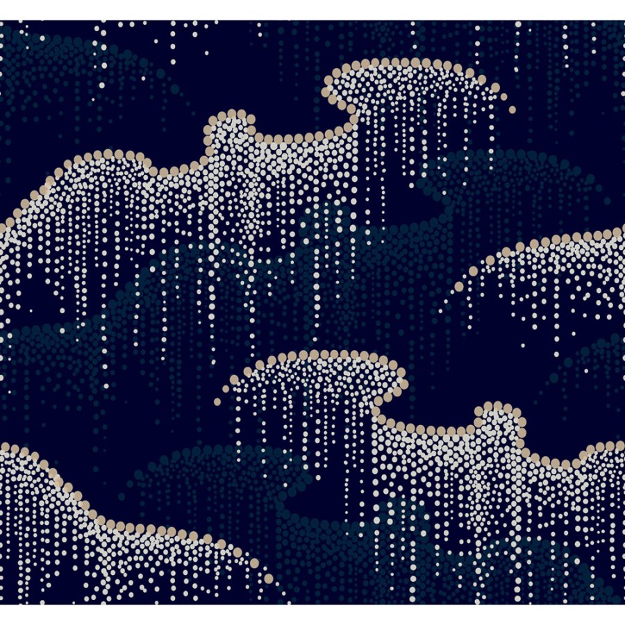 Modrá vliesová tapeta na zeď, puntíky, perly OS4264, Modern nature II, York - Vliesové tapety