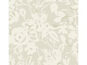 Bílo-béžová květinová vliesová tapeta na zeď, BL1735, Blooms Second Edition Resource Library, York
