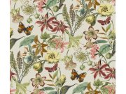 Krémová vliesová tapeta s květinami a motýly, BL1724, Blooms Second Edition Resource Library, York