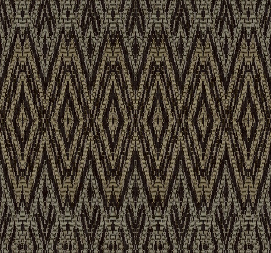 Černo-hnědá geometrická vliesová tapeta na zeď, EV3912, Candice Olson Casual Elegance, York - Vliesové tapety