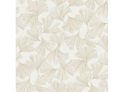 Bílá vliesová tapeta se zlatými listy ginkga DD3741, Dazzling Dimensions 2, York