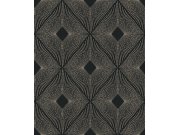 Černo-zlatá geometrická vliesová tapeta na zeď, NW3593, Modern Metals, York