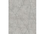 Šedo-stříbrná geometrická vliesová tapeta na zeď, NW3503, Modern Metals, York