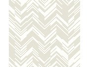 Bílo-zlatá geometrická vliesová tapeta na zeď, MD7222, Modern Metals, York