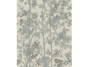 Metalická stříbrná květinová vliesová tapeta na zeď, MD7141, Modern Metals, York