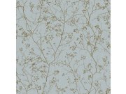 Modrá vliesová tapeta se zlatými větvičkami DD3813, Dazzling Dimensions 2, York