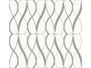 Bílo-stříbrná geometrická vliesová tapeta na zeď, MD7173, Modern Metals, York